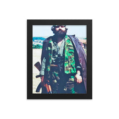 Adem Jashari framed print on a plain backdrop in size 8"x10".