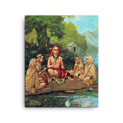 Adi Shankara canvas print on a plain backdrop in size 16"x20".