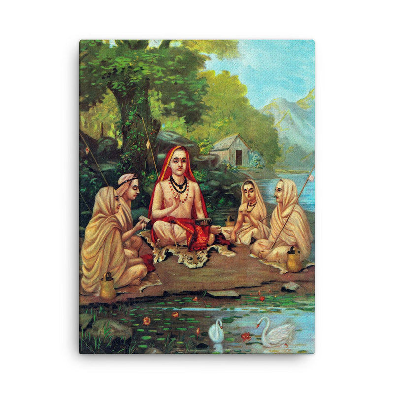 Adi Shankara canvas print on a plain backdrop in size 18
