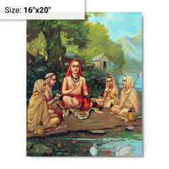 Adi Shankara metal print on a plain backdrop in size 16"x20".