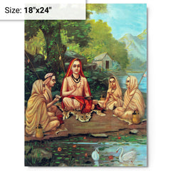Adi Shankara metal print on a plain backdrop in size 18"x24".