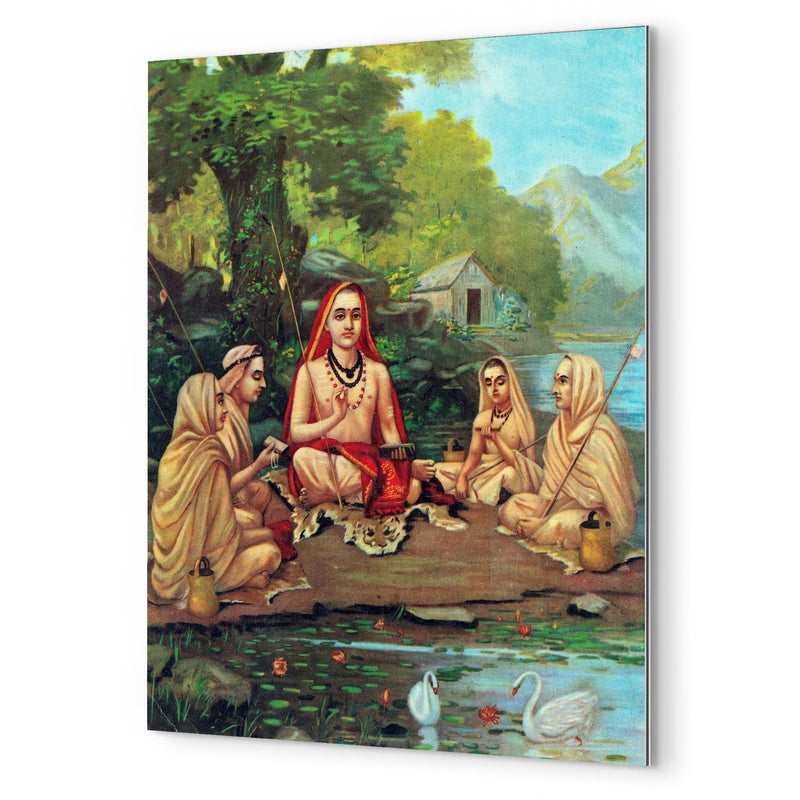 Adi Shankara metal print mockup