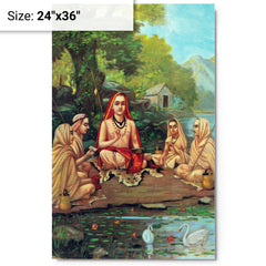 Adi Shankara metal print on a plain backdrop in size 24"x36".