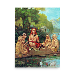 Adi Shankara poster on a plain backdrop in size 18"x24".