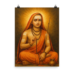 Adi Shankara poster on a plain backdrop in size 8"x10".