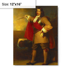 Admiral Robert Blake metal print on a plain backdrop in size 12"x16".