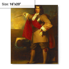 Admiral Robert Blake metal print on a plain backdrop in size 16"x20".