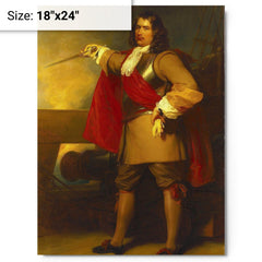 Admiral Robert Blake metal print on a plain backdrop in size 18"x24".