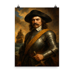 Admiral Robert Blake poster on a plain backdrop in size 8"x10".