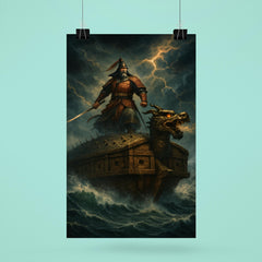 Admiral Yi Sun sin turtle ship storm poster 6