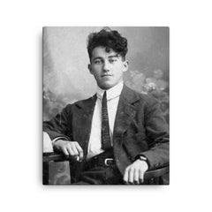 Adolf Dassler canvas print on a plain backdrop in size 16"x20".