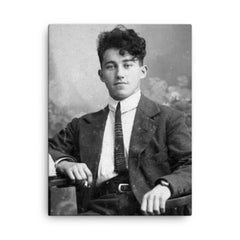 Adolf Dassler canvas print on a plain backdrop in size 18"x24".