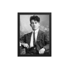 Adolf Dassler framed print on a plain backdrop in size 12"x16".