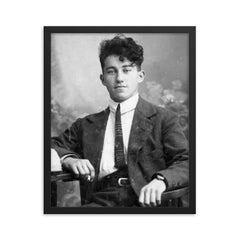 Adolf Dassler framed print on a plain backdrop in size 16"x20".