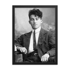 Adolf Dassler framed print on a plain backdrop in size 18"x24".