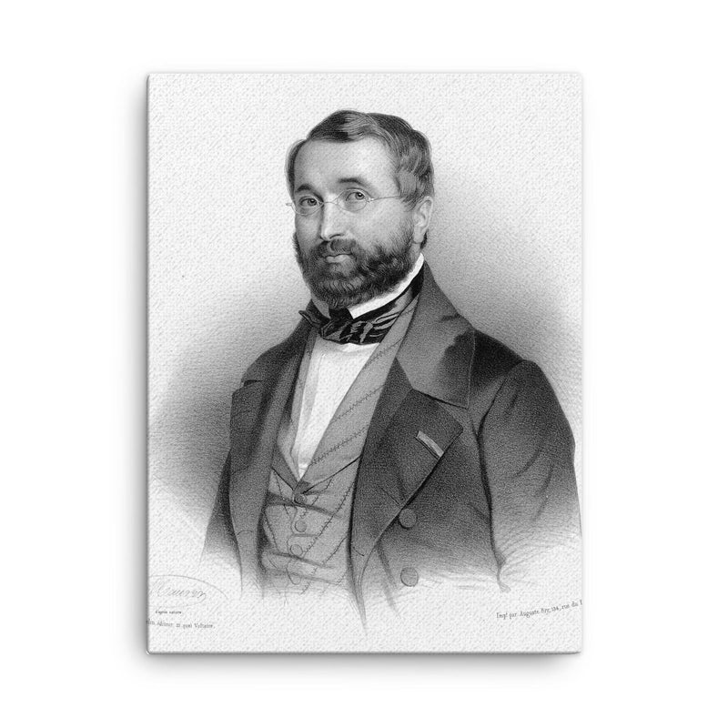 Adolphe Adam official portrait by Maurin, 1840 canvas print on a plain backdrop in size 18