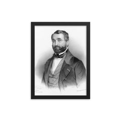 Adolphe Adam official portrait by Maurin, 1840 framed print on a plain backdrop in size 12"x16".