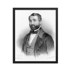 Adolphe Adam official portrait by Maurin, 1840 framed print on a plain backdrop in size 16"x20".