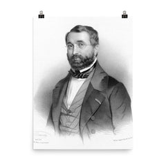 Adolphe Adam official portrait by Maurin, 1840 poster on a plain backdrop in size 8"x10".