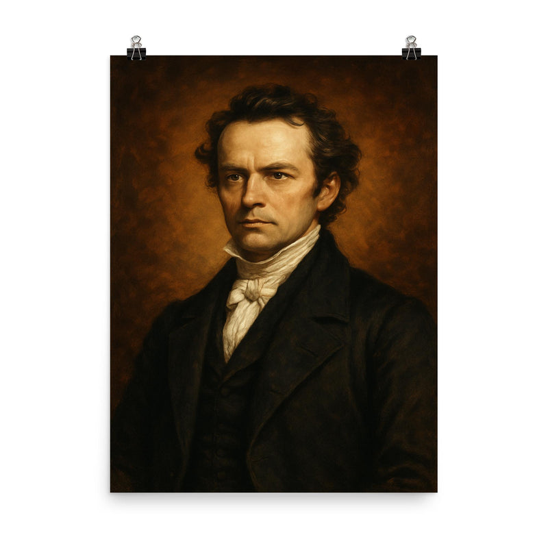 Adoniram Judson poster on a plain backdrop in size 8