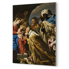Adoration of the Magi by Matthias Stom metal print mockup