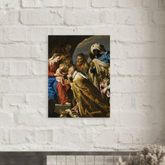 Adoration of the Magi by Matthias Stom metal print mockup