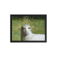 Adoration of the Mystic Lamb - The Ghent Altarpiece framed print on a plain backdrop in size 12"x16".