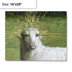 Adoration of the Mystic Lamb - The Ghent Altarpiece metal print on a plain backdrop in size 16"x20".