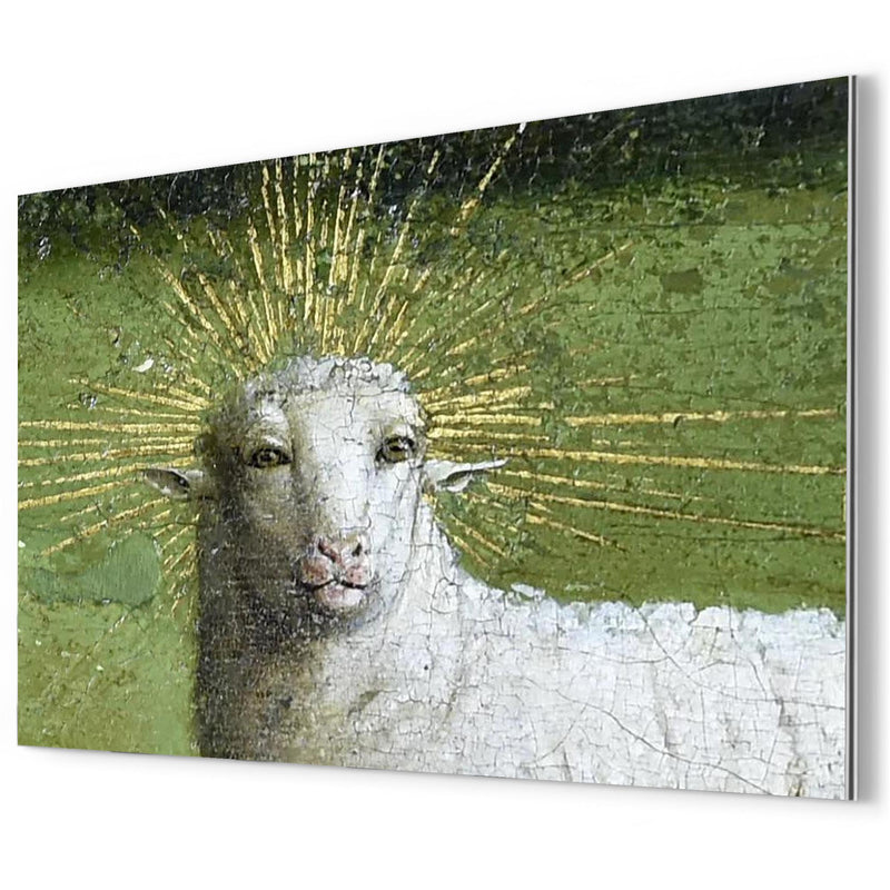 Adoration of the Mystic Lamb - The Ghent Altarpiece metal print mockup