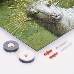 Adoration of the Mystic Lamb - The Ghent Altarpiece metal print mockup