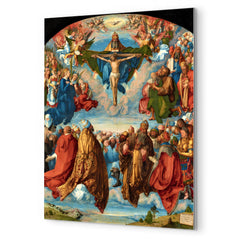 Adoration of the Trinity by Albrecht Dürer metal print mockup