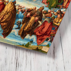 Adoration of the Trinity by Albrecht Dürer metal print mockup