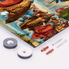 Adoration of the Trinity by Albrecht Dürer metal print mockup