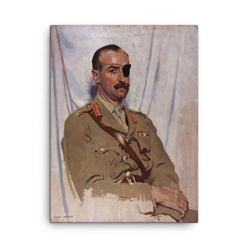 Adrian Carton de Wiart canvas print on a plain backdrop in size 18