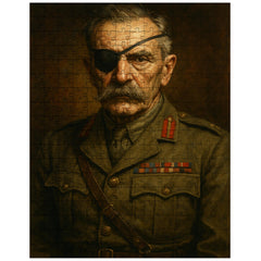 Adrian Carton de Wiart eye patch portrait jigsaw puzzle