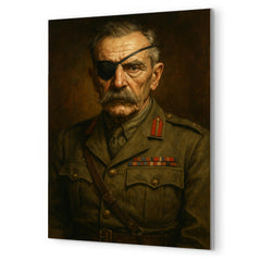 Adrian Carton de Wiart eye patch portrait metal print mockup