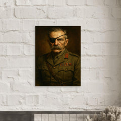 Adrian Carton de Wiart eye patch portrait metal print mockup