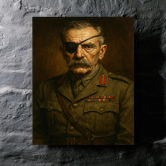 Adrian Carton de Wiart eye patch portrait metal print mockup