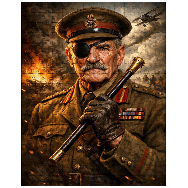 Adrian Carton de Wiart eyepatch and swagger stick jigsaw puzzle