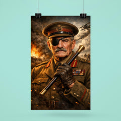 Adrian Carton de Wiart eyepatch and swagger stick poster 6