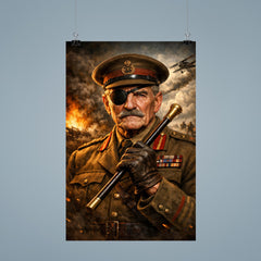 Adrian Carton de Wiart eyepatch and swagger stick poster 9