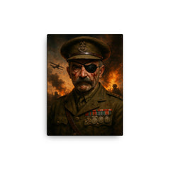 Adrian Carton de Wiart eyepatch battle portrait canvas print on a plain backdrop in size 12"x16".