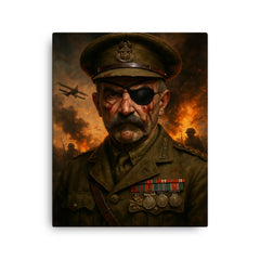 Adrian Carton de Wiart eyepatch battle portrait canvas print on a plain backdrop in size 16"x20".