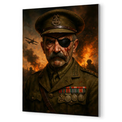 Adrian Carton de Wiart eyepatch battle portrait metal print mockup