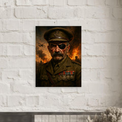 Adrian Carton de Wiart eyepatch battle portrait metal print mockup