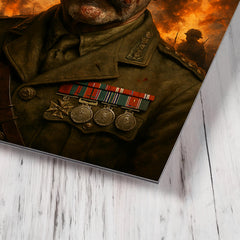 Adrian Carton de Wiart eyepatch battle portrait metal print mockup