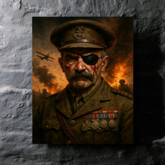 Adrian Carton de Wiart eyepatch battle portrait metal print mockup