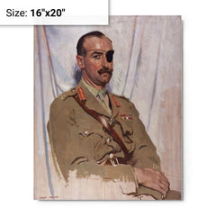 Adrian Carton de Wiart metal print on a plain backdrop in size 16"x20".