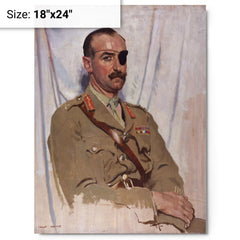 Adrian Carton de Wiart metal print on a plain backdrop in size 18"x24".
