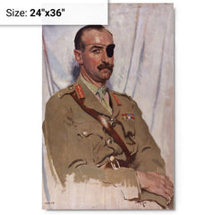 Adrian Carton de Wiart metal print on a plain backdrop in size 24"x36".